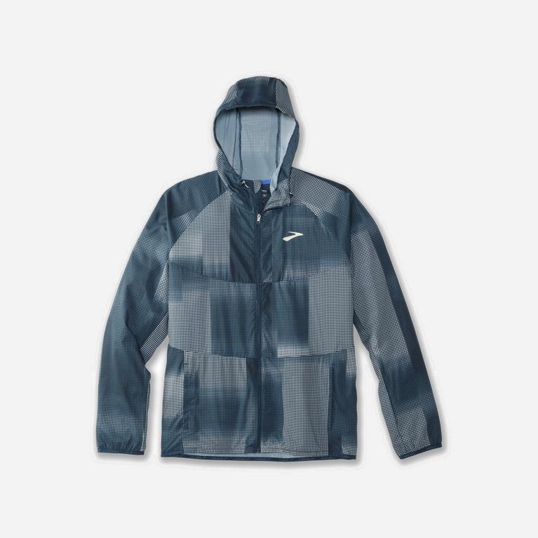 Brooks Canopy Mens Running Jackets Ireland Indigo Rush Altitude Print (IMNL-19743)